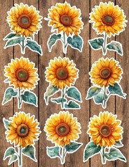 Sunflowers Die Cut Vinyl Stickers Scrapbooking Laptop Waterbottle