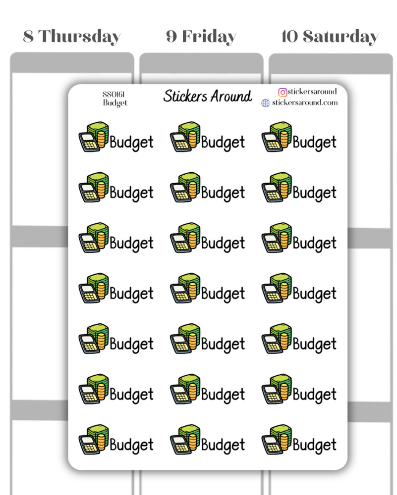 Budget Script Planner Sticker, Budgeting, Finance Sticker, Calendar Sticker