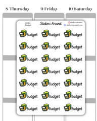 Budget Script Planner Sticker, Budgeting, Finance Sticker, Calendar Sticker