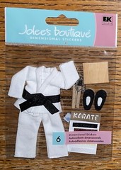 Jolees Karate Class Martial Arts Blk Brown Orange Yellow Belt Scrapbook Stickers