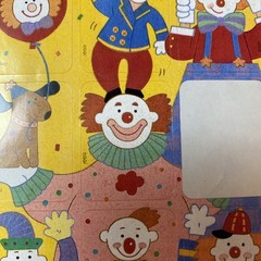 Vintage Clown Stickers 8 Count In Package 80’s 1980’s antique sticker sheet