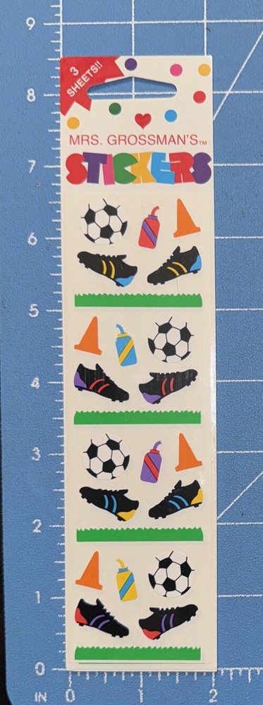 Mrs. Grossman’s SOCCER ITEMS Stickers, 3 Sheets, New