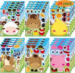 24 PCS Dinosaur Sticker for Kids, Make Your Own Dinosaur Sticker Sheets 12 Desig