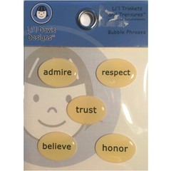 LOT OF 2 LI’L DAVIS DESIGNS BUBBLE PHRASES TRUST WHITE TRINKETS TREASURES Epoxy