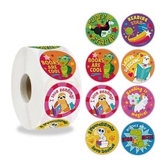 Reading Stickers for , Book Lover Sticker for Kindle 500pcs in 8 Designs 1 in…