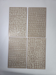 12 Alphabet Letter Fonts Rub On Sheets White Brown Black Scrapbooking Crafts
