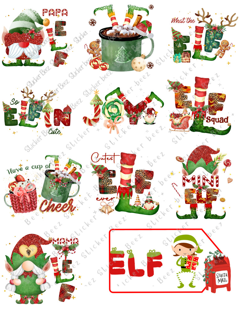 Funny Christmas Elf Collage Supplies For Scrapbook Junk Journal Card Making