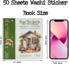 Garden Journal Stickers for Junk Journal Supplies, 50 Sheets Precut Watercolor W