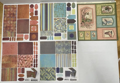 Lot of 13 Scrapbooking 12 X 12 Paper, Stickers, Die cuts Mixed Theme Pre-owned