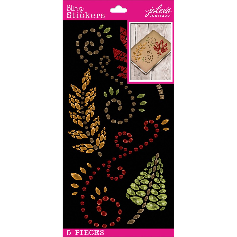 Crafts Stickers Jolee’s Bling Gems Autumn Fall Leaves Swirls Flourish