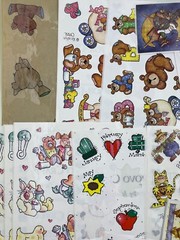 PROVO CRAFT Stickers & Borders & Vellum Die Cuts Vintage Lot Bears Birdhouse 90s