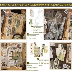 260Pc Vintage Scrapbook Supplies Aesthetic Scrapbook Stickers for9812