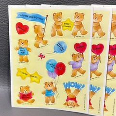 VINTAGE 1983 86′ Hallmark Stickers Teddy Bears Eight Sheets NOS Sailor Teacher