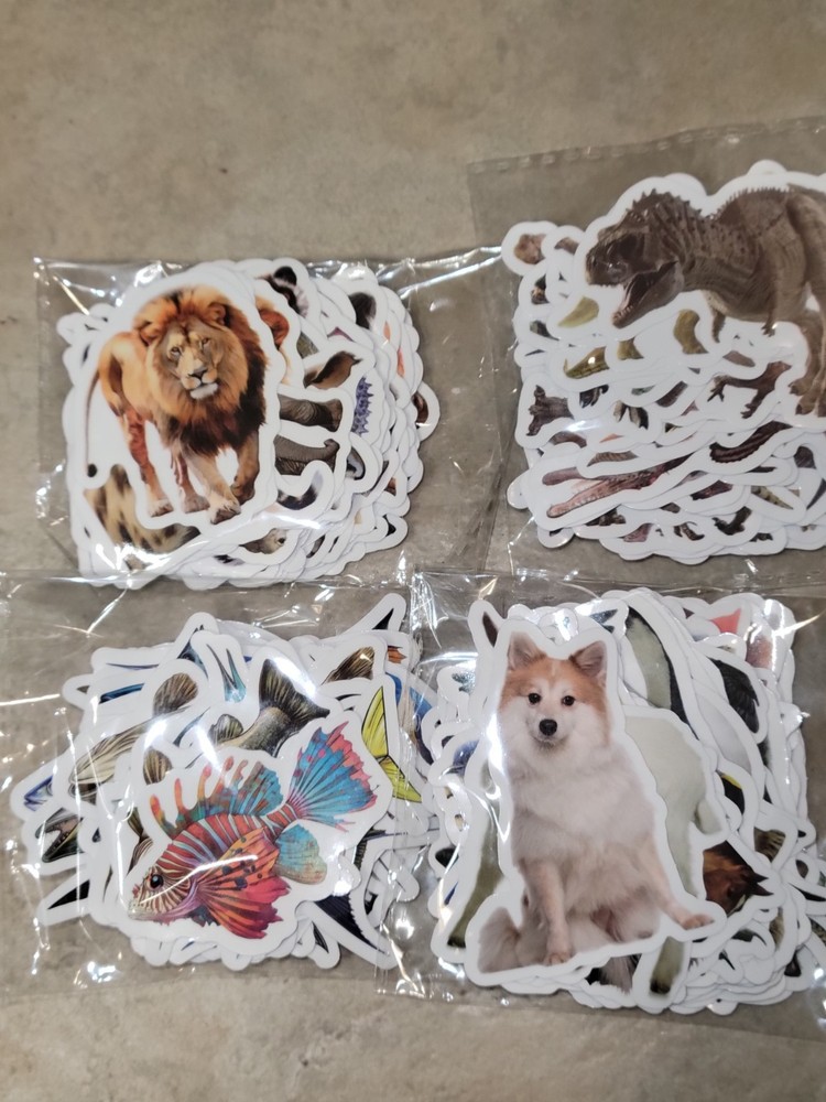 100pc Jungle Safari Animal Sticker Decal Lot For Scrapbook, Laptop, Journal