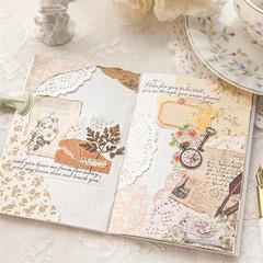 100Pcs Vintage Floral Scrapbook Paper Journaling Stickers Assorted Set, Material