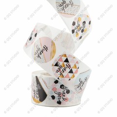 500pcs 1.5in 8 Designs Thank You Stickers Chrome Paper Round Shaped for Business