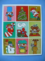 VINTAGE 1984 CHRISTMAS STICKER SHEET 1 SHEET SANGAMON