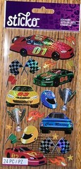 STICKO RACE CARS NASCAR BOY RACING Track Flags Pit Stop Light Scrapbook STICKERS