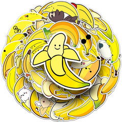 50 Pcs Corn Stickers, 1.96-3.15 Inch Cartoon Vegetable & Fruit Decor
