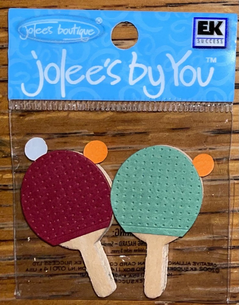 RARE Jolees Mini Ping Pong Rackets 🏓 & Balls Table Tennis whiff-whaff Scrapbook