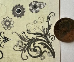 FLORAL SWIRL Glitter Stickers (17pc)Garden•Blooming•Leaves •Circles•Card Making•
