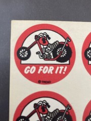 Vintage 1980’s TREND SCRATCH N SNIFF STICKERS Motorcycle GO FOR IT 1 Sheet Rare