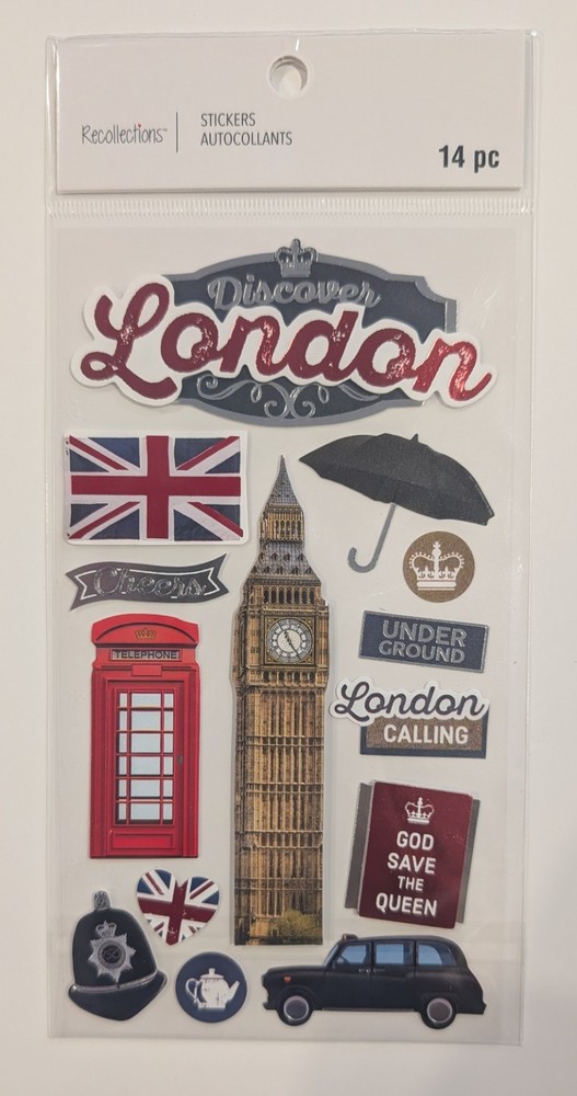 London England Travel Vacation Scrapbooking Stickers by Recollections