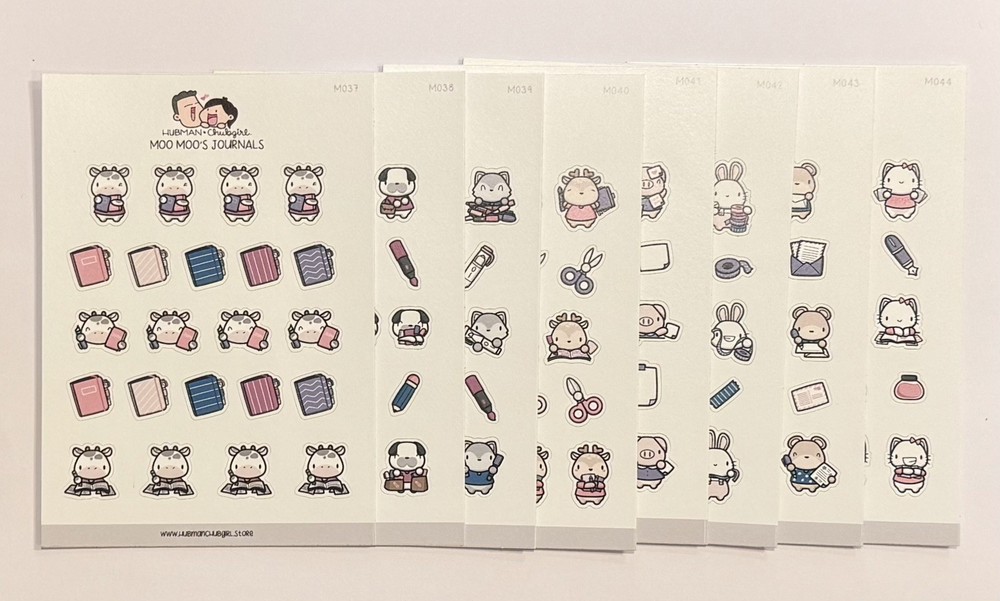 Hubman and Chubgirl Stationary Buddies Planner Sticker Lot of 8 NEW