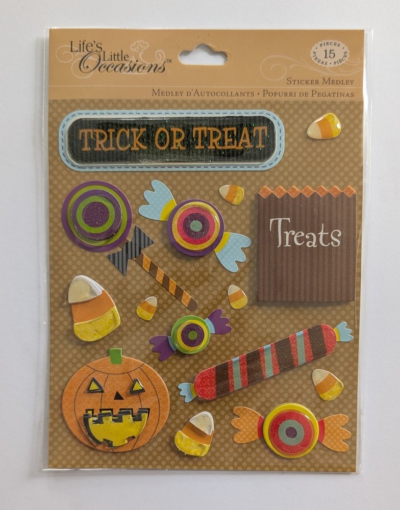 Halloween Trick Or Treat Scrapbooking Stickers By Life’s Little Occasions RARE