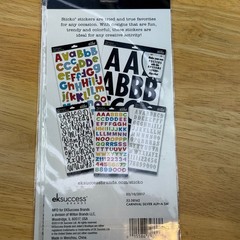 Sticko Alphabet Stickers Carnival Silver Glitter Letters Numbers Lot 4 Sheets