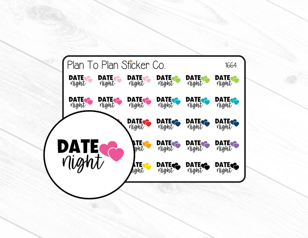 1664~~Date Night Planner Stickers..