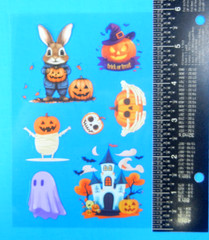 Halloween Clear Decal Sticker Sheet Style 7 Jack o Lanterns