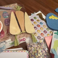 Easter Spring Scrapbooking Crafting Lot Hundreds Stickers Ribbon Misc Tons