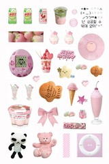 5Pcs Kawaii Glitter Stickers Cute Bear Stars Four-Leaf Clover Phone Decor Decals