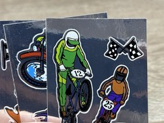 Vintage 1980’s Metallic Foil Vending Sticker Lot BMX Bikes Cars Motorcycle