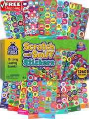1260 Variety Scratch and Sniff Stickers – Classroom Decor with 15 Unique Scents