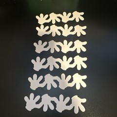 White Mickey Hand Theme Paper Die Cut Shapes Scrapbooking Embellishments Lot