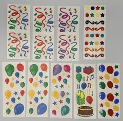 Vintage 1990s Creative Memories Stickers – 17 Sheets – Birthday Confetti Present