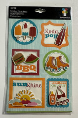 Imaginisce Summer BBQ Mixed Lot of Embellishments-Die-Cuts, Chipboard-#2