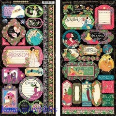 Graphic 45 FASHION FORWARD STICKERS 2 6×12 sheets ART DECO FLORALS