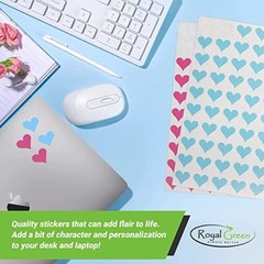 13MM (0.5 Inch) Heart Stickers for Arts and Crafts Decorative 350 Pastel Pink