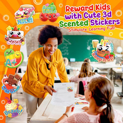 240 Pcs 3D Large Food Scratch and Sniff Stickers for Kids and Classroom