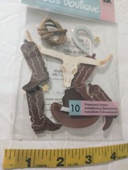 Jolee’s Wild West Scrapbooking Stickers Hat Cowboy Hat Boots Rope Horseshoe New
