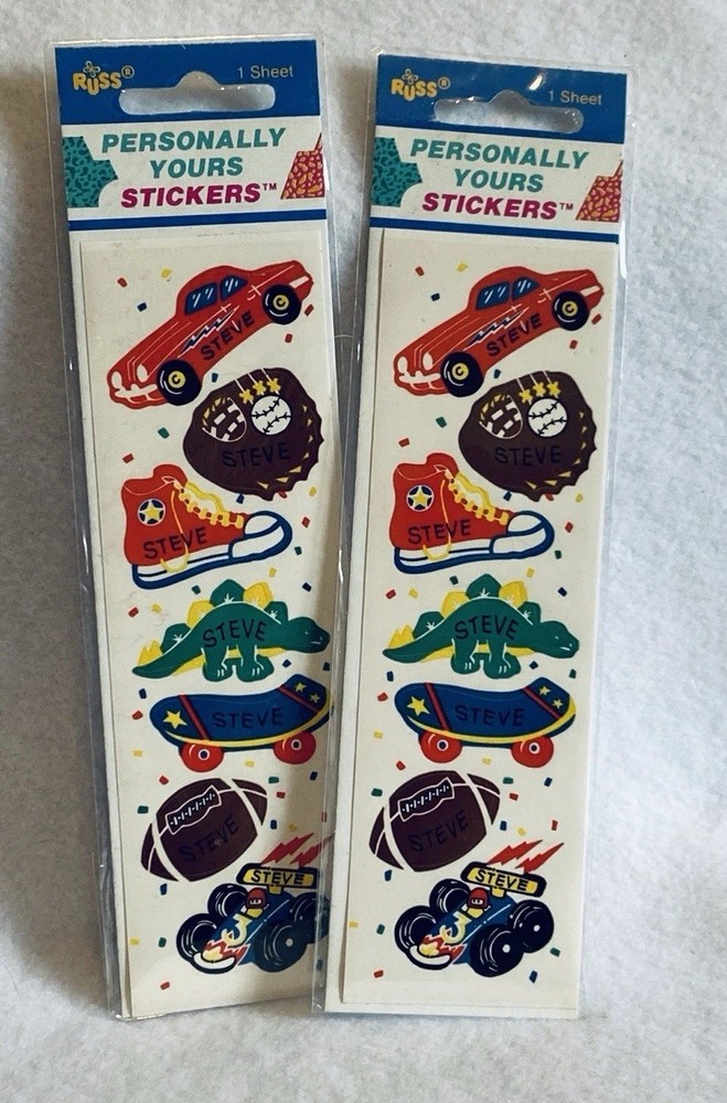 Vintage Steve Russ Personally Yours Stickers SEALED Sports Theme Arts & Crafts