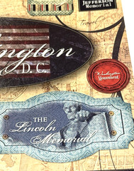 Washington DC Travel Scrapbook Stickers Vacation Lincoln Memorial White House