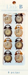 Little B Dimentional Sticker Clocks RARE