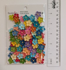 Mini Bright Multicolor Paper Flowers Scrapbook Embellishments By Recollections