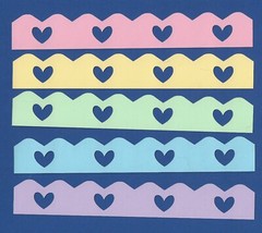 Border Die Cuts, Heart Border Die Cuts, 10 pcs., 8″ long, ANY COLOR, Cards