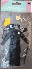 New Jolees scrapbook stickers POLICE OFFICER black uniform handcuffs badge radio