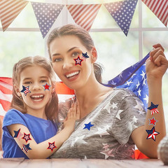 500 Pcs 4Th of July Stickers, 1.5 Inch Patriotic Stickers, American Flag